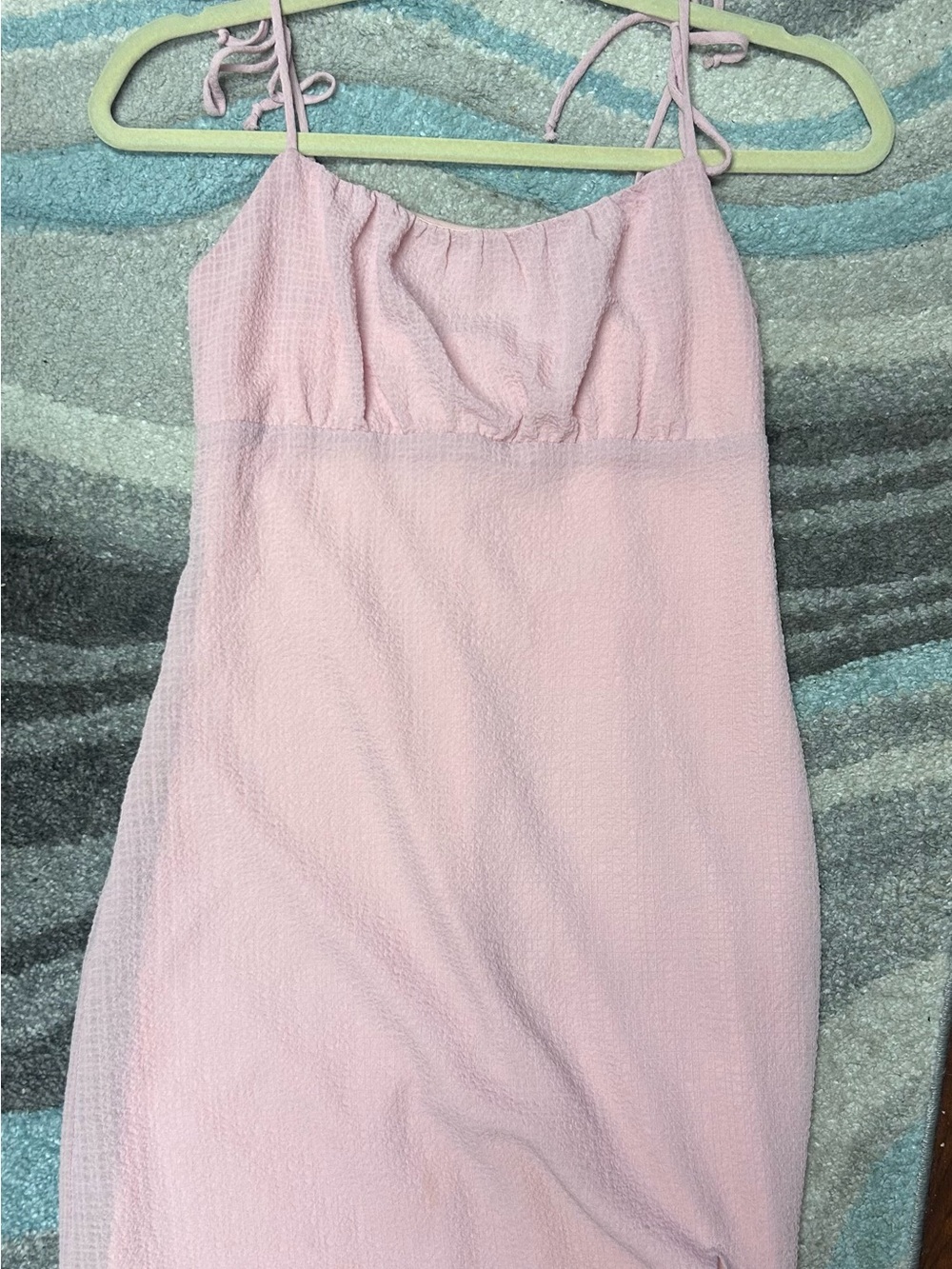 Altar'd State Light Pink Mini Dress with Tie Straps